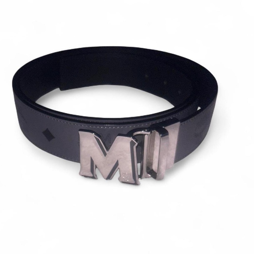 MCM Black Belt with Silver Buckle
